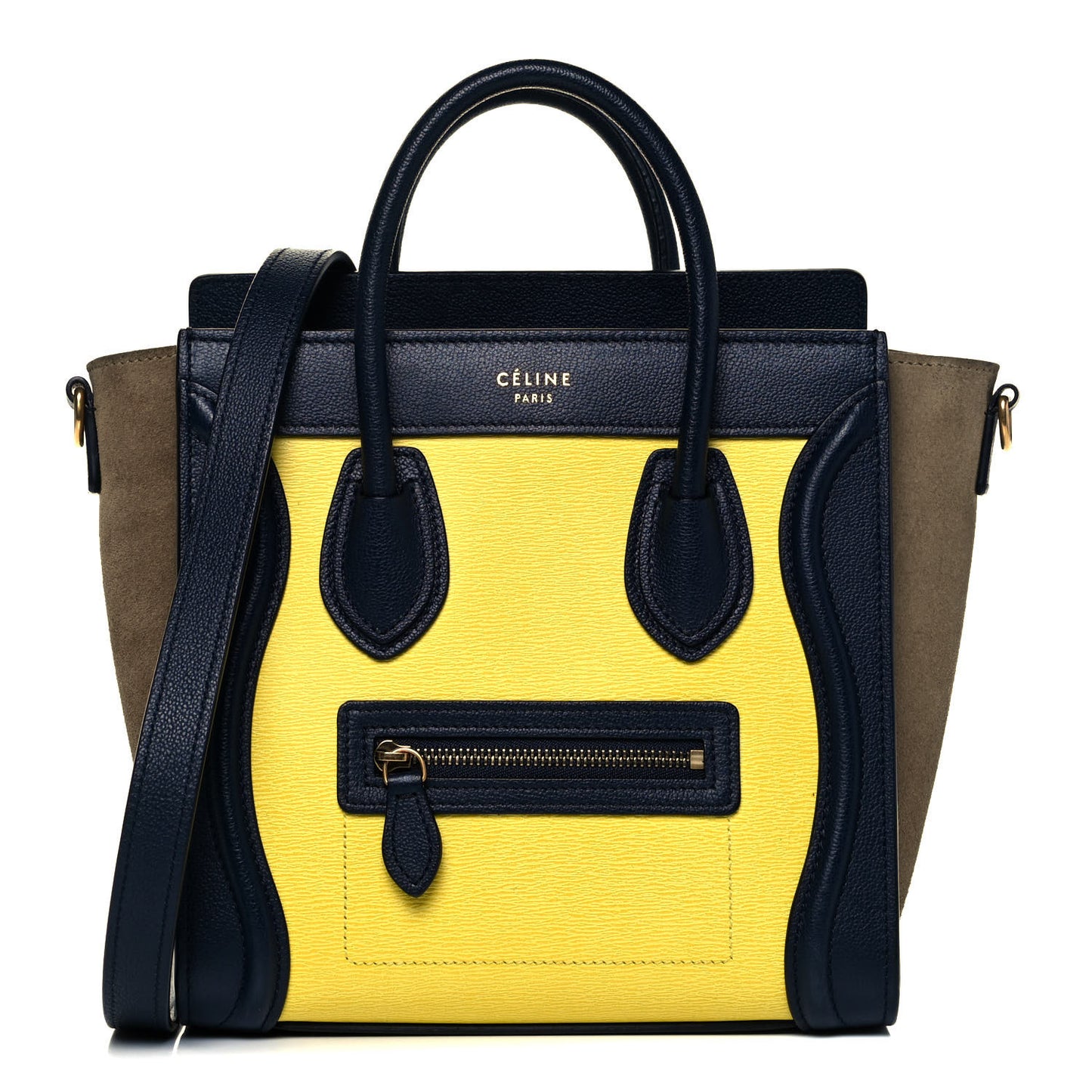 Leige Calfskin Suede Tri-color Nano Luggage Multicolor