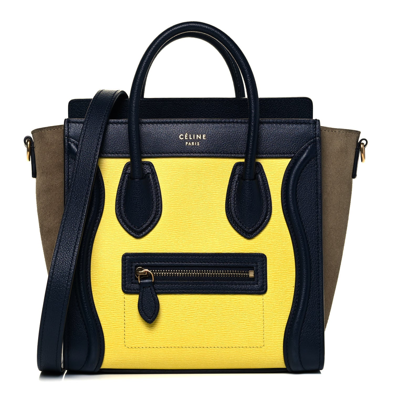 Celine Leige Calfskin Suede Tri-color Nano Luggage Multicolor 1 of 8