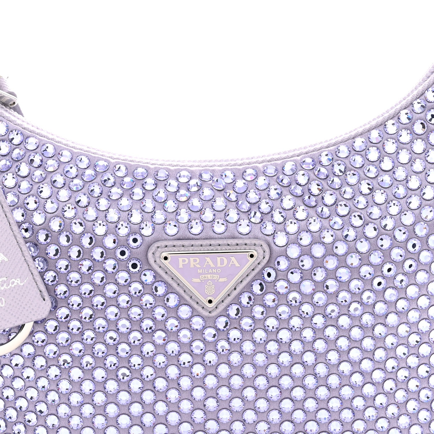 Prada Satin Crystal Mini Re-Edition 2000 Bag Glicine 8 of 10
