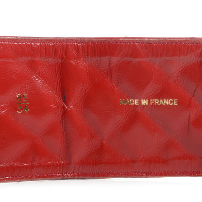 Chanel Lambskin Quilted Wide Belt 85 34 Red 4 of 6