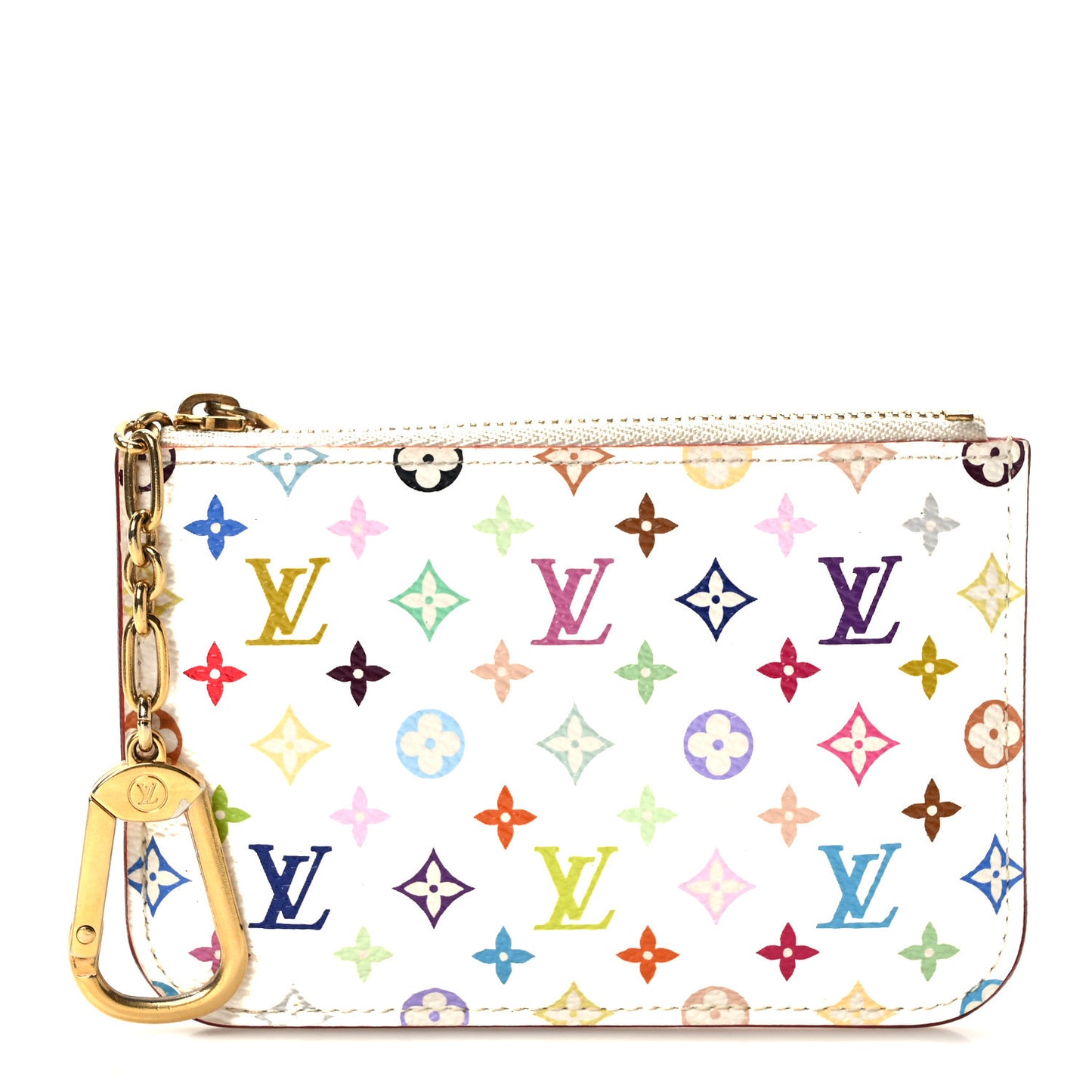 Monogram Multicolor Key Pouch White Litchi