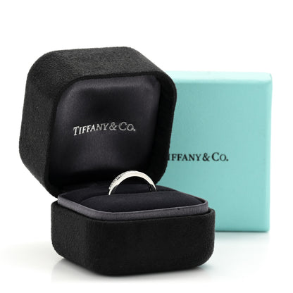 Tiffany Platinum Diamond 2.5mm Half Circle Wedding Band Ring 47 4.25 5 of 5