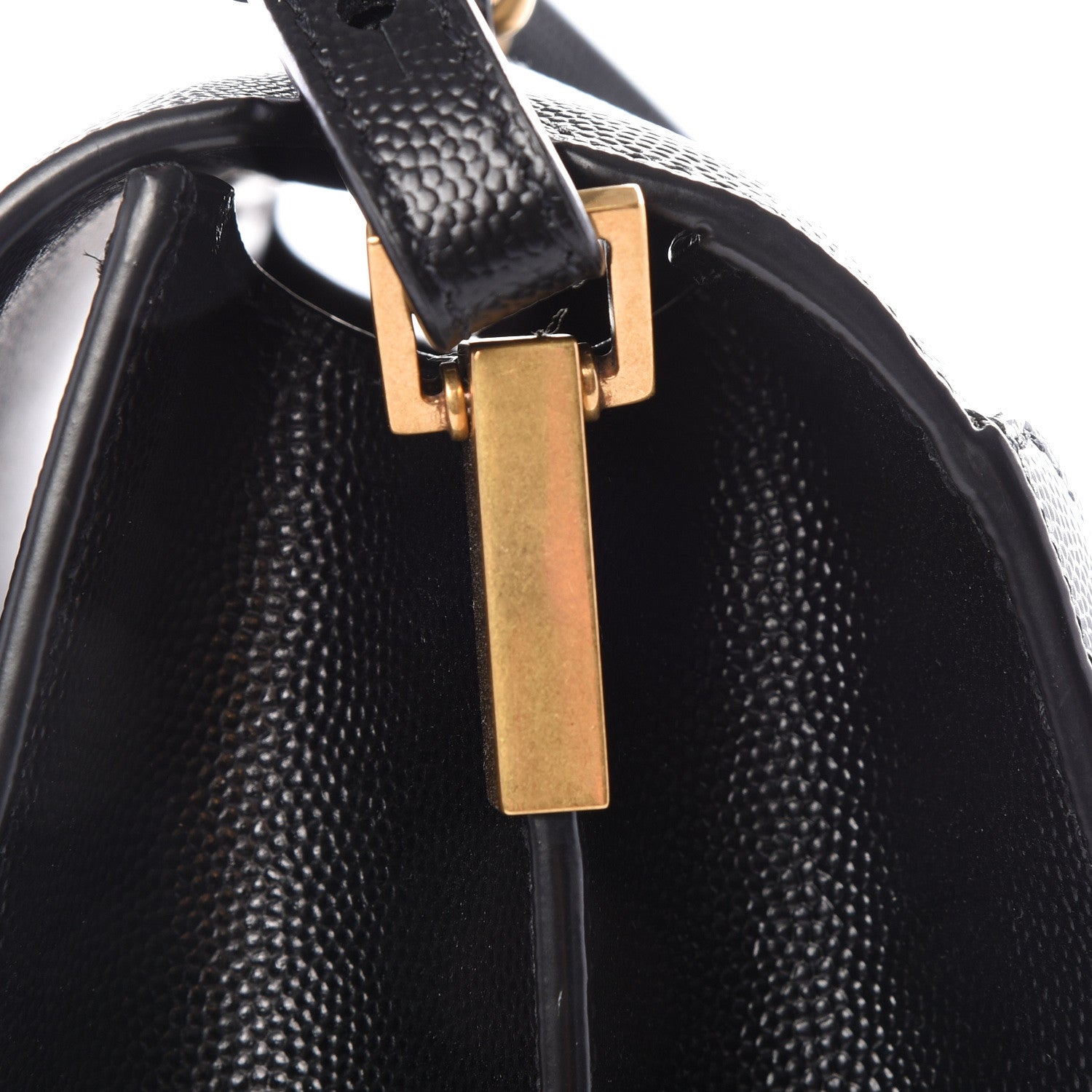 Saint Laurent Grain de Poudre Medium Classic Monogram Cassandra Top Handle Black Rouge Legion 10 of 12