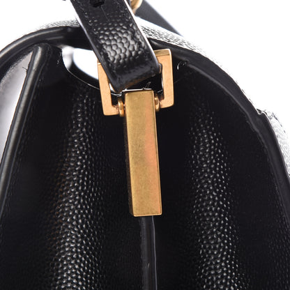 Saint Laurent Grain de Poudre Medium Classic Monogram Cassandra Top Handle Black Rouge Legion 10 of 12