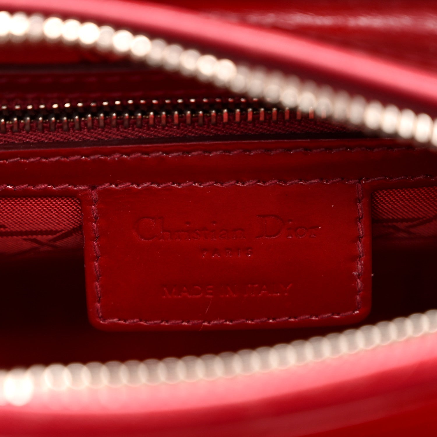 Christian Dior Patent Cannage Medium Lady Dior Red 6 of 10