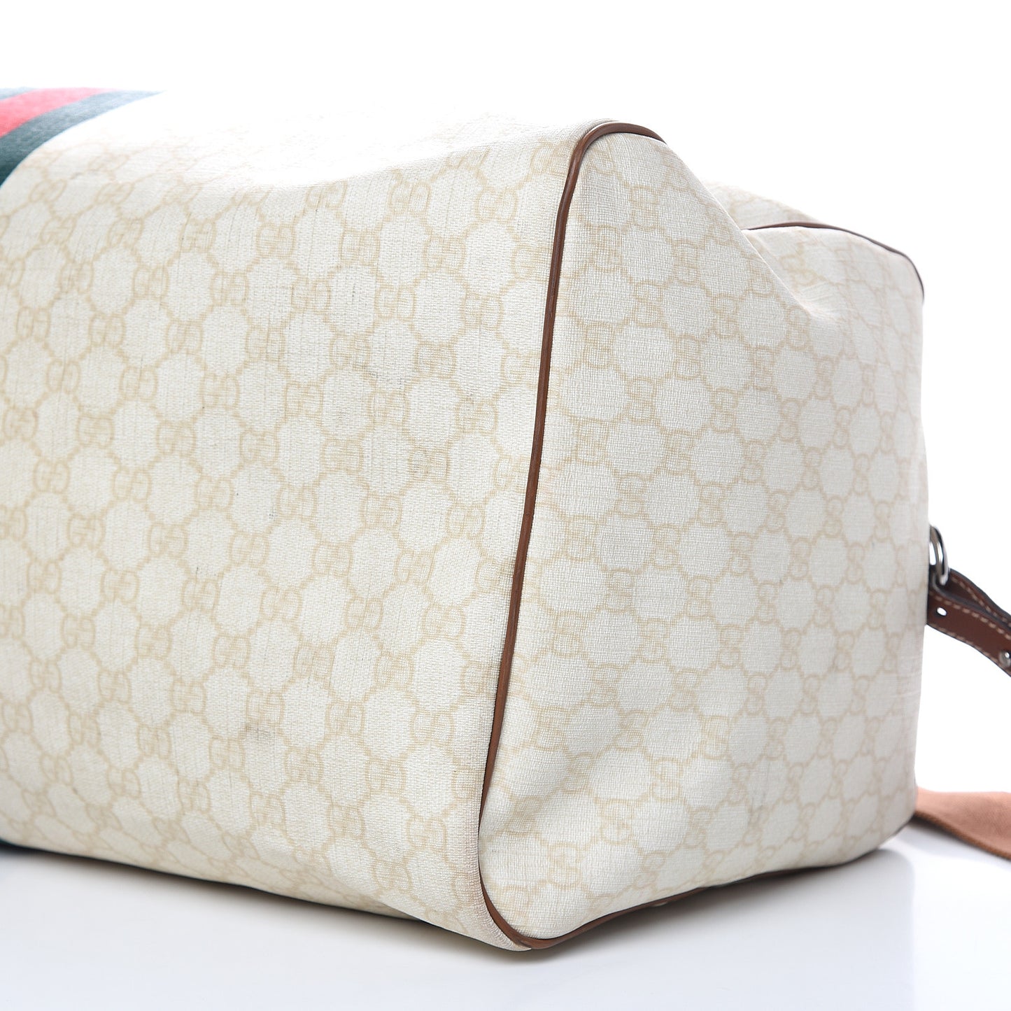 GG Plus Monogram Web Stripe Large Carry On Duffle Tan