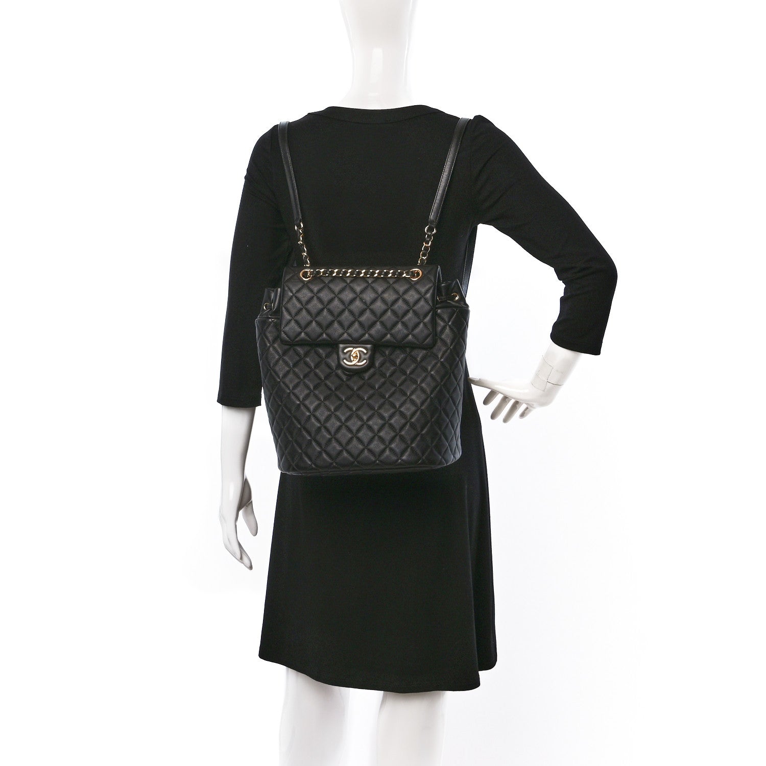 Chanel Lambskin Quilted Large Urban Spirit Backpack Black 2 of 11