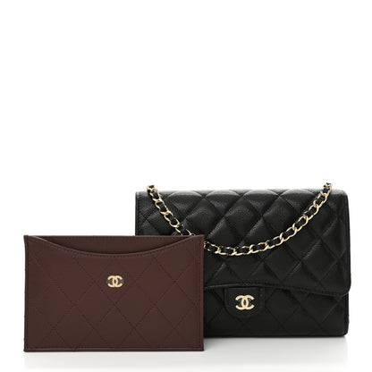 Chanel Caviar Quilted Compact Wallet On Chain WOC Black 3 of 13