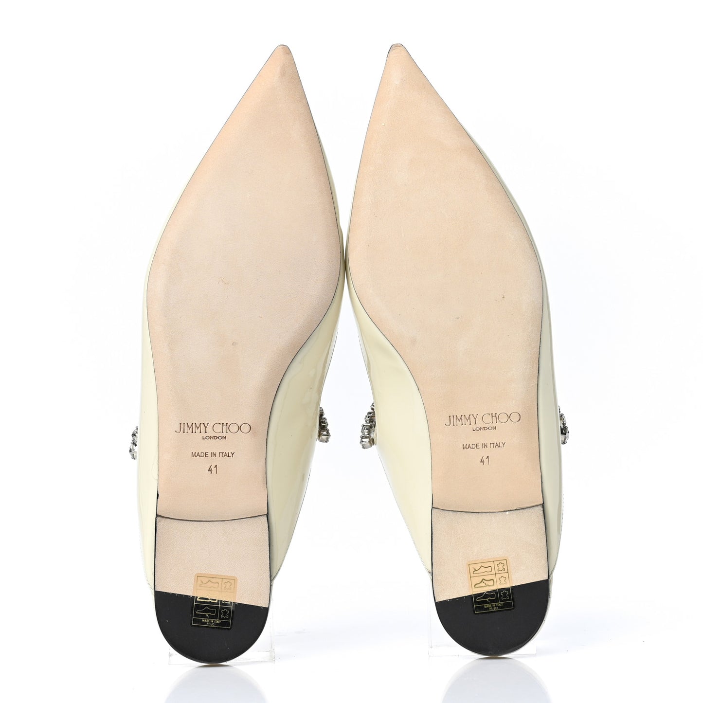 Patent Calfskin Bing 100 Mules 41 Linen