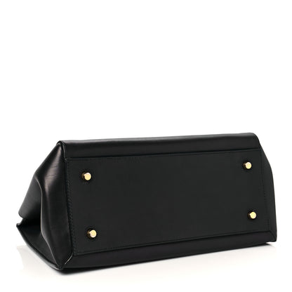 Celine Smooth Calfskin Medium Bi-Color Edge Shoulder Bag Black Navy 3 of 8