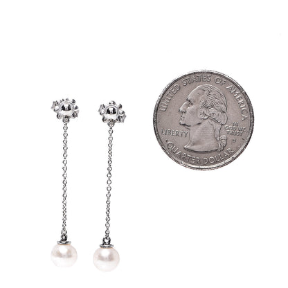 Tiffany Sterling Silver Pearl Ziegfeld Drop Earrings 2 of 5