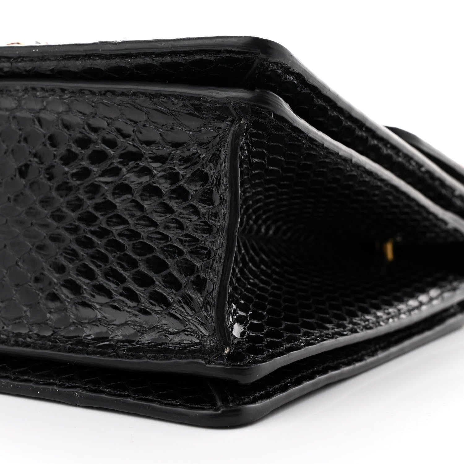Gucci Snakeskin Sylvie Web Small Queen Margaret Top Handle Bag Black 10 of 12