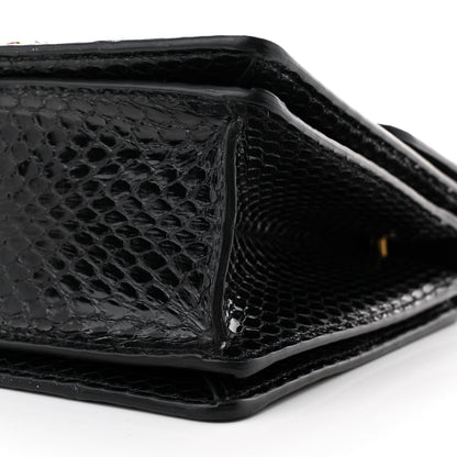 Gucci Snakeskin Sylvie Web Small Queen Margaret Top Handle Bag Black 10 of 12