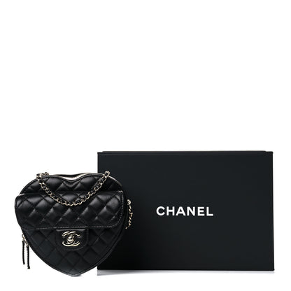 Chanel Lambskin Quilted CC In Love Heart Bag Black 10 of 10