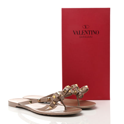 Valentino Garavani PVC Jelly Rockstud Bow Thong Sandals 40 Poudre 8 of 8