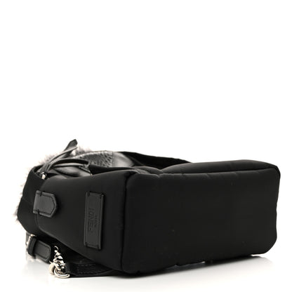 Fendi Nylon Vitello Dolce Goat Fox Fur Crocodile Monster Eyes Mini Backpack Black Sunflower 7 of 19