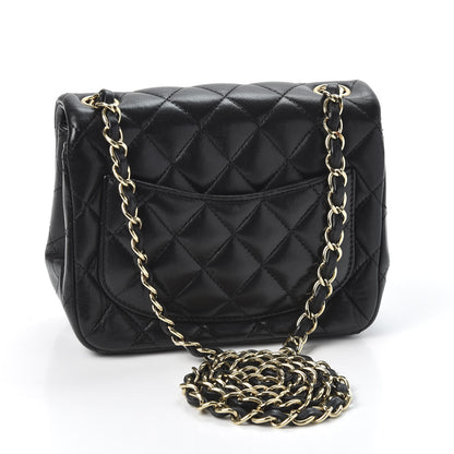 Chanel Lambskin Quilted Mini Square Flap Black 2 of 9