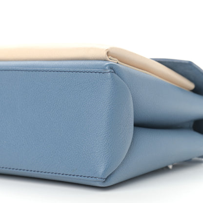 Louis Vuitton Soft Calfskin My Lockme Top Handle Blue Jean Creme 10 of 12