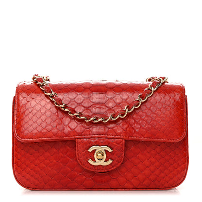 Chanel Snakeskin Mini Rectangular Flap Red 1 of 10