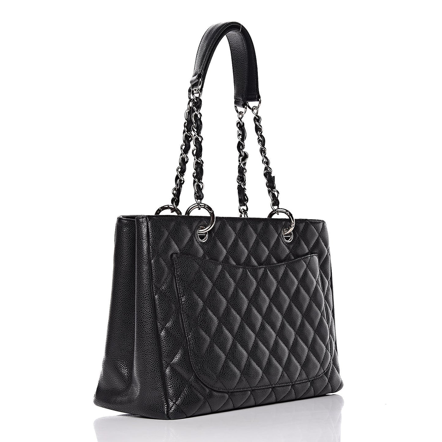 Caviar Quilted Grand Shopping Tote GST Black