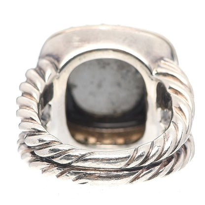 David Yurman Sterling Silver Diamond Hematine 14mm Albion Ring 52 6 4 of 5