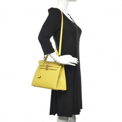 Hermes Epsom Kelly Sellier 28 Lime 2 of 36