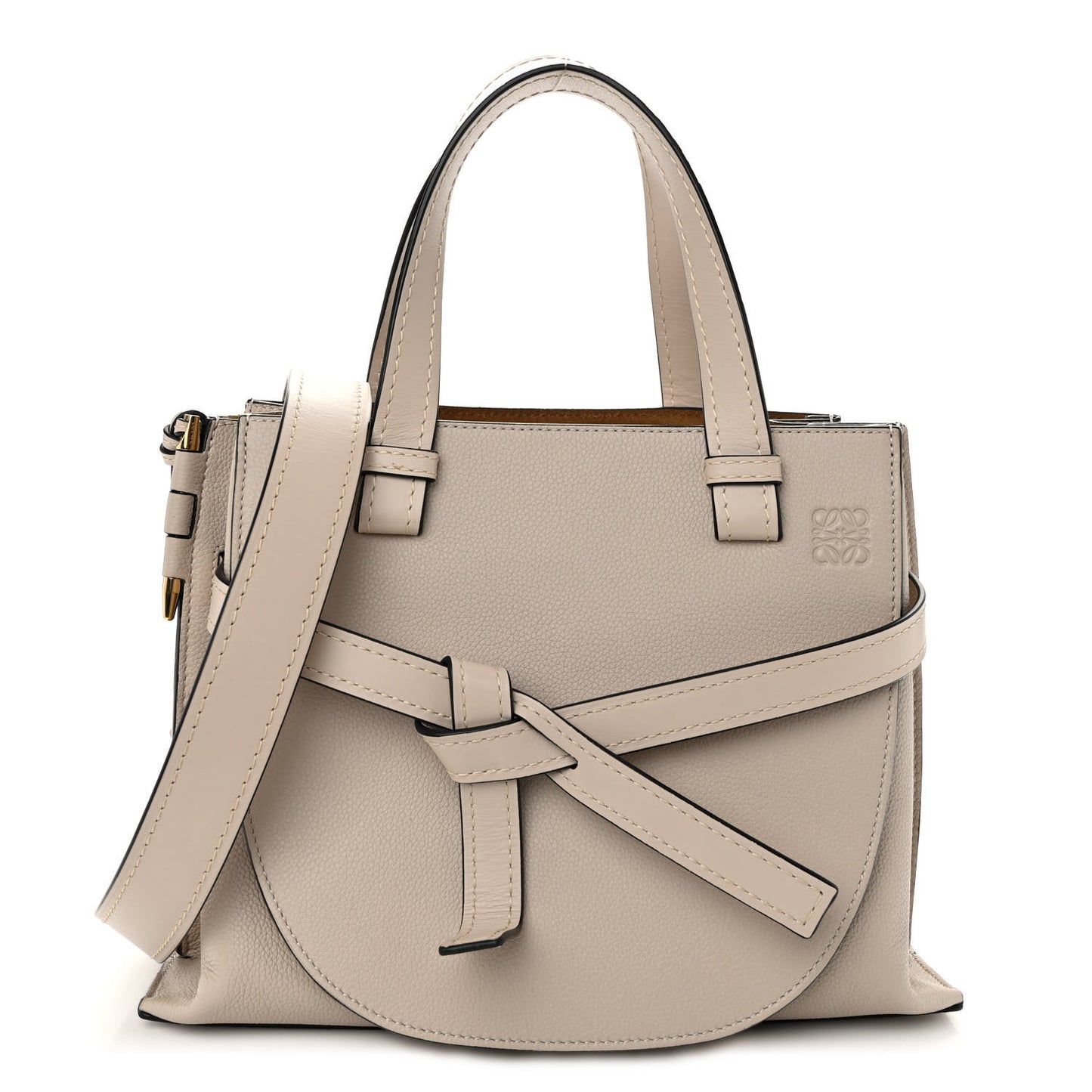 Calfskin Small Gate Tote Beige