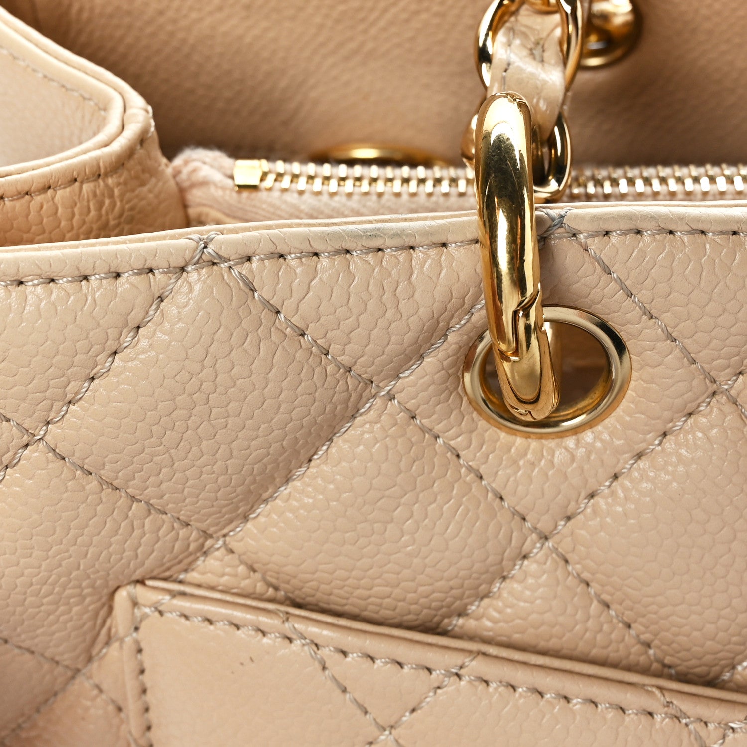 Chanel Caviar Quilted Grand Shopping Tote GST Beige Clair 12 of 12