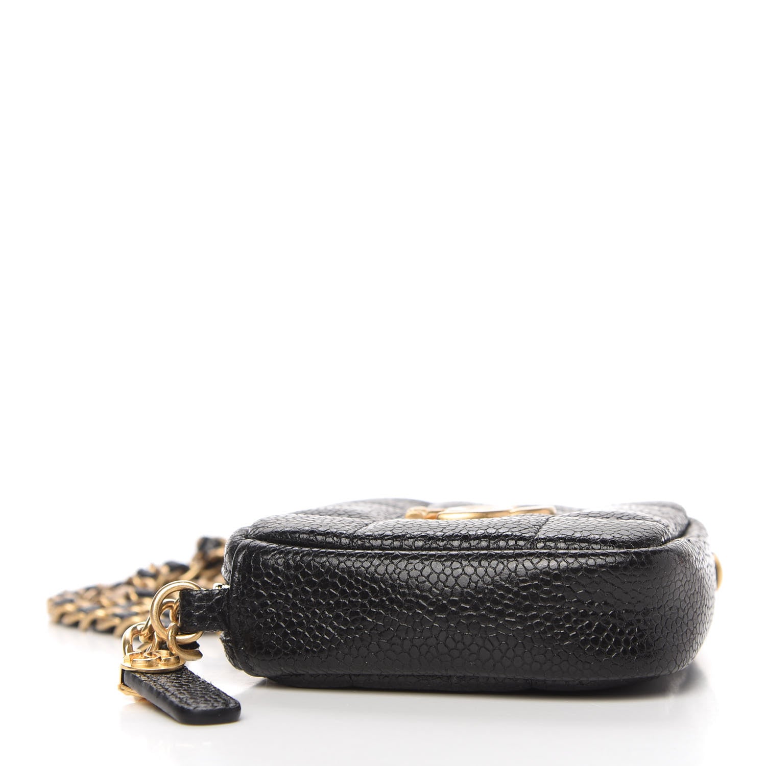 Chanel Caviar Quilted Diamond Coin Purse With Chain Black 5 of 8