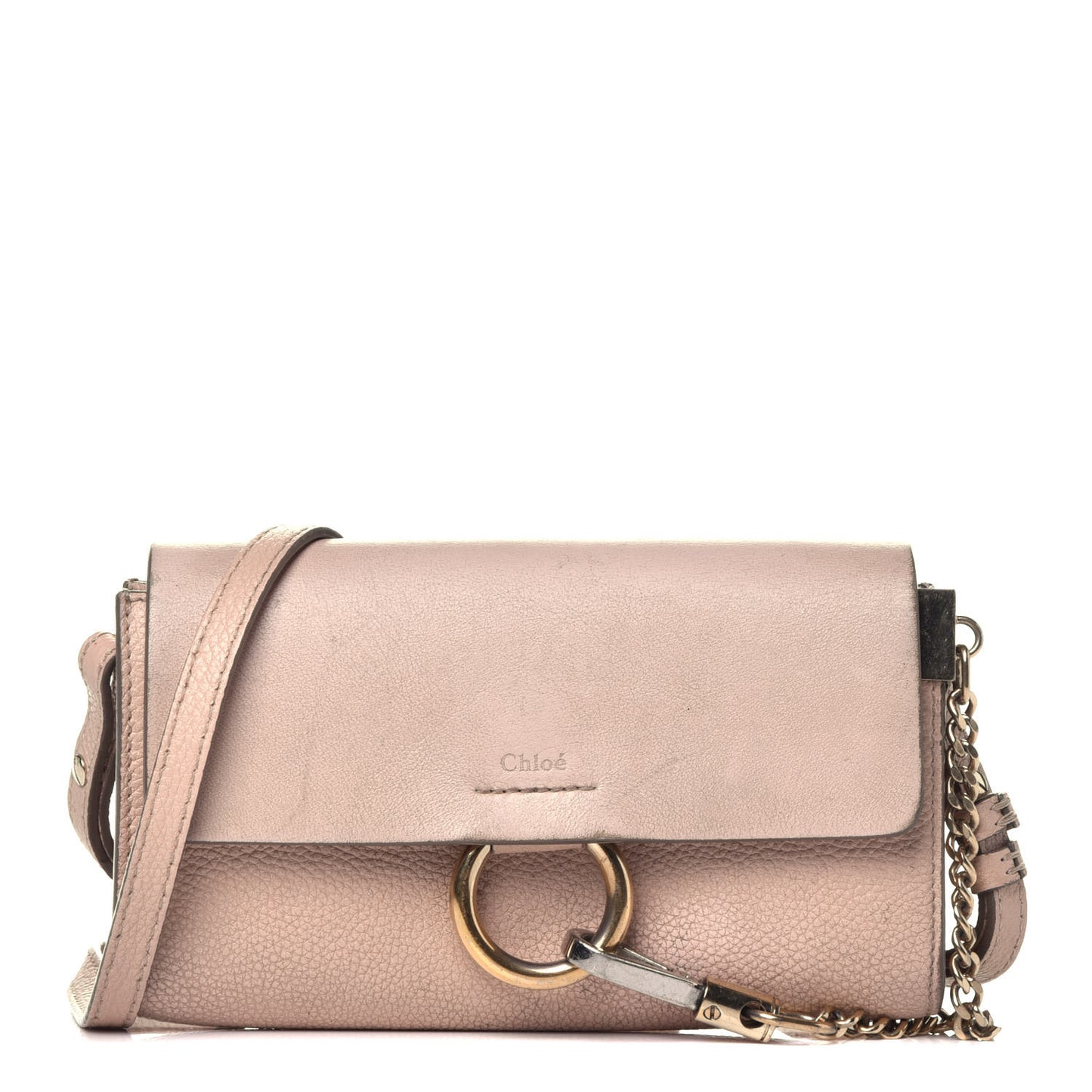 Goatskin Mini Faye Shoulder Bag Cement Pink