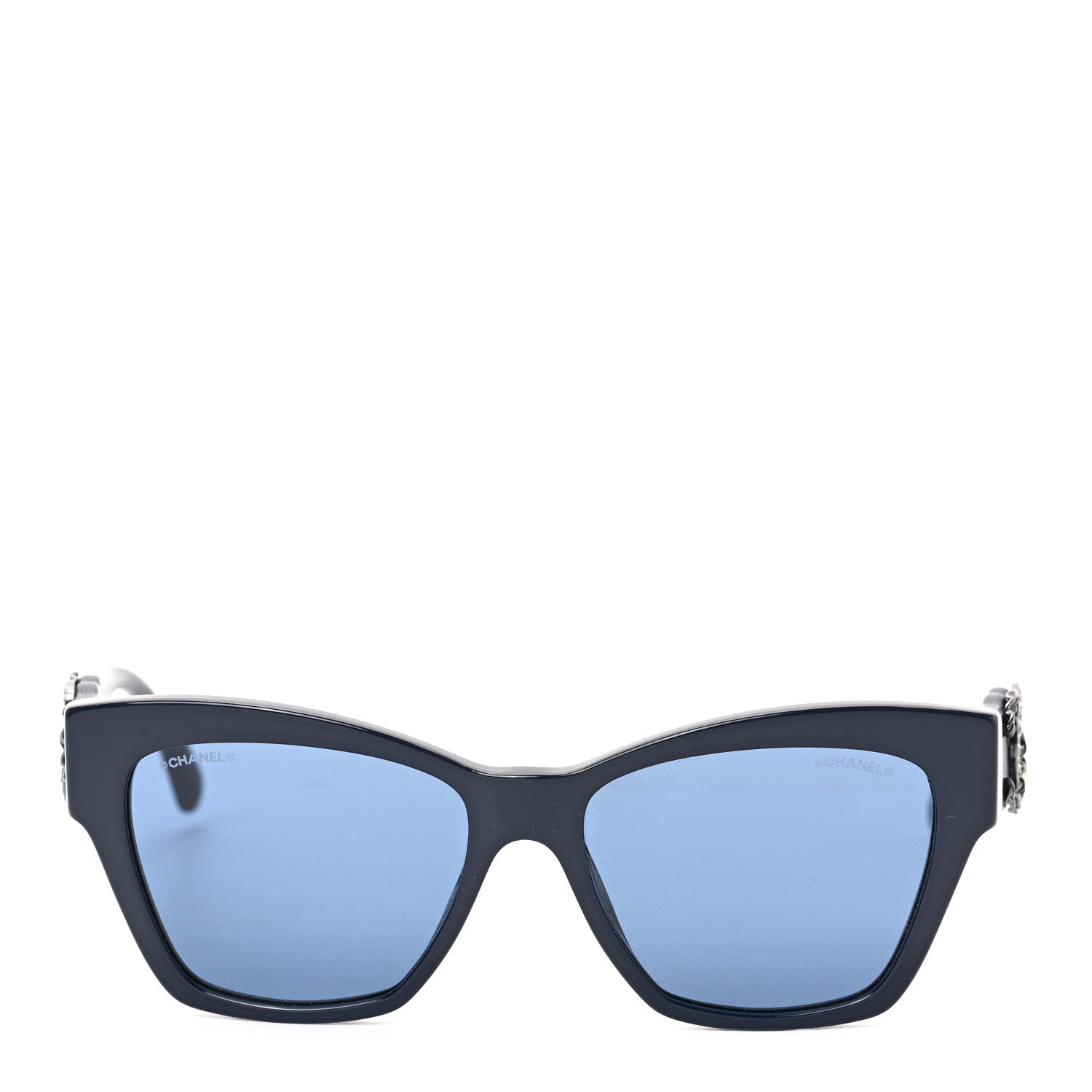 Chanel Acetate Square Cat Eye CC Sunglasses 5456 Black 2 of 6