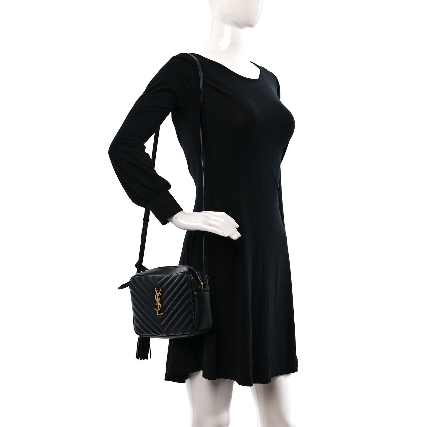 Calfskin Matelasse Monogram Lou Camera Bag Black