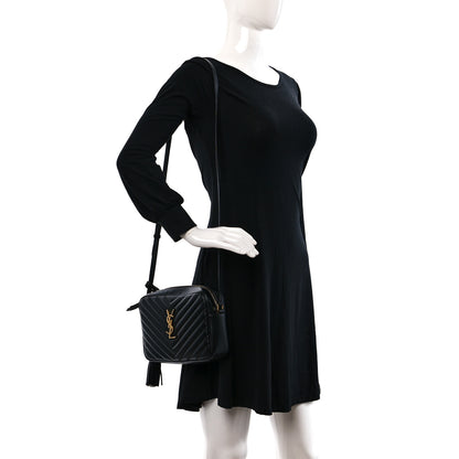 Saint Laurent Calfskin Matelasse Monogram Lou Camera Bag Black 2 of 10