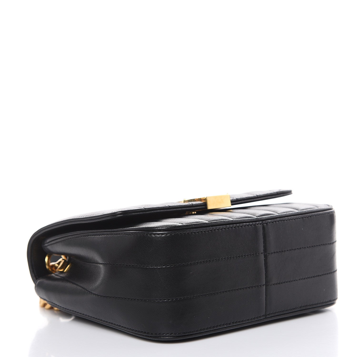 Saint Laurent Lambskin Matelasse Monogram Medium Vicky Chain Bag Black 4 of 14