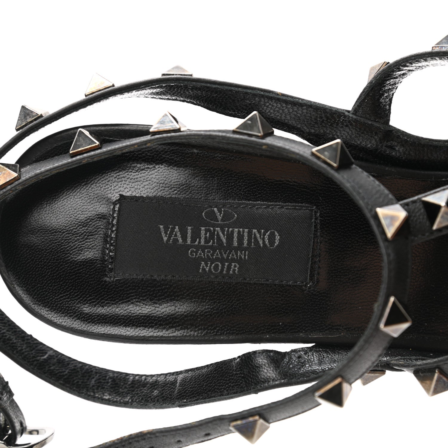Valentino Garavani Calfskin Crystal Embellished Rockstud Ankle Strap 100mm Pumps 40 Black 7 of 9