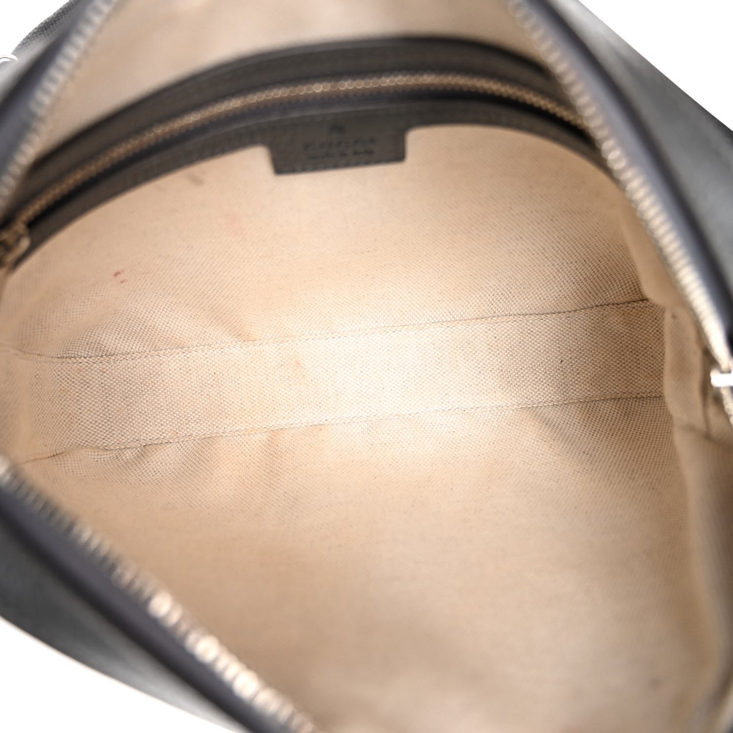 GG Supreme Monogram Textured Dollar Calfskin Web Ophidia Wristlet Shoulder Bag Grey Black Graphite Grey