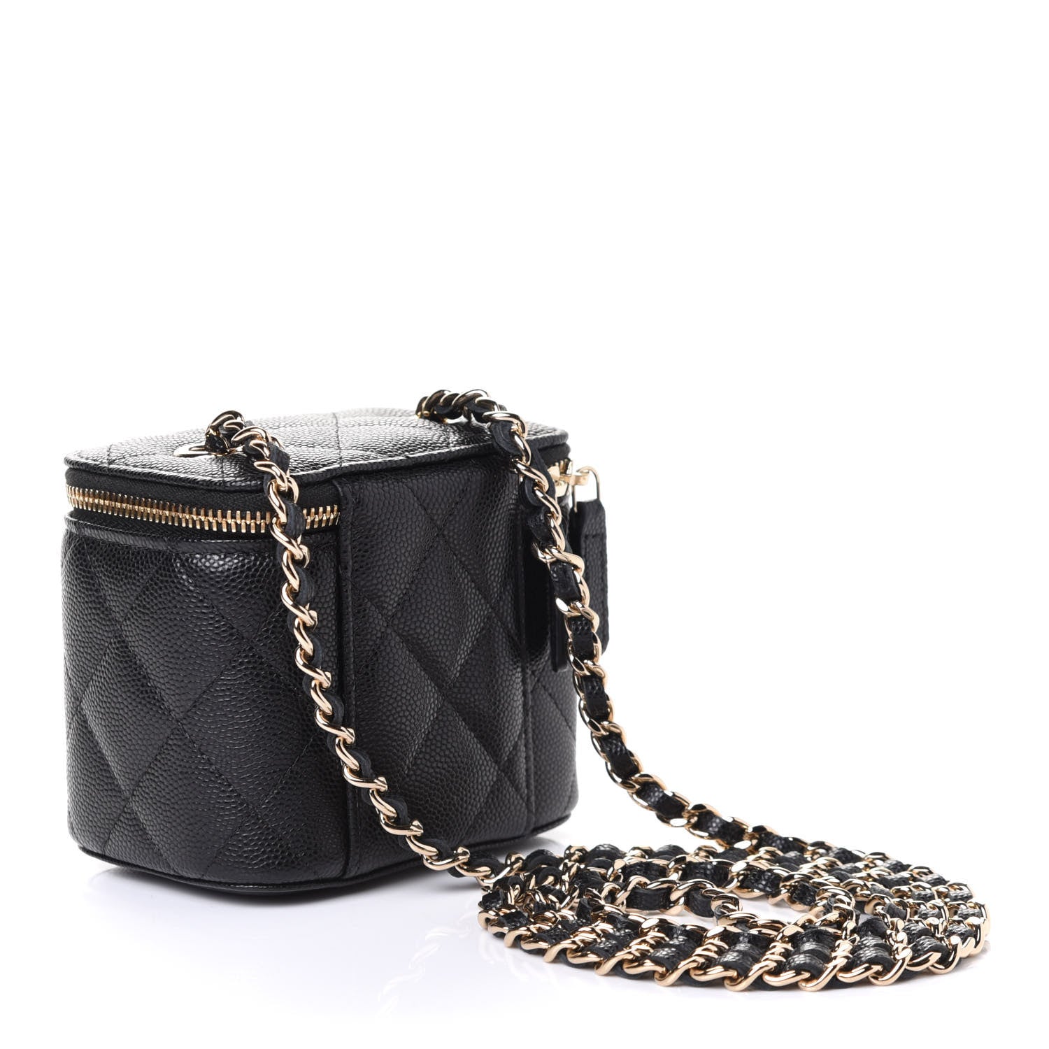 Chanel Caviar Quilted Mini Vanity Case With Chain Black 2 of 5