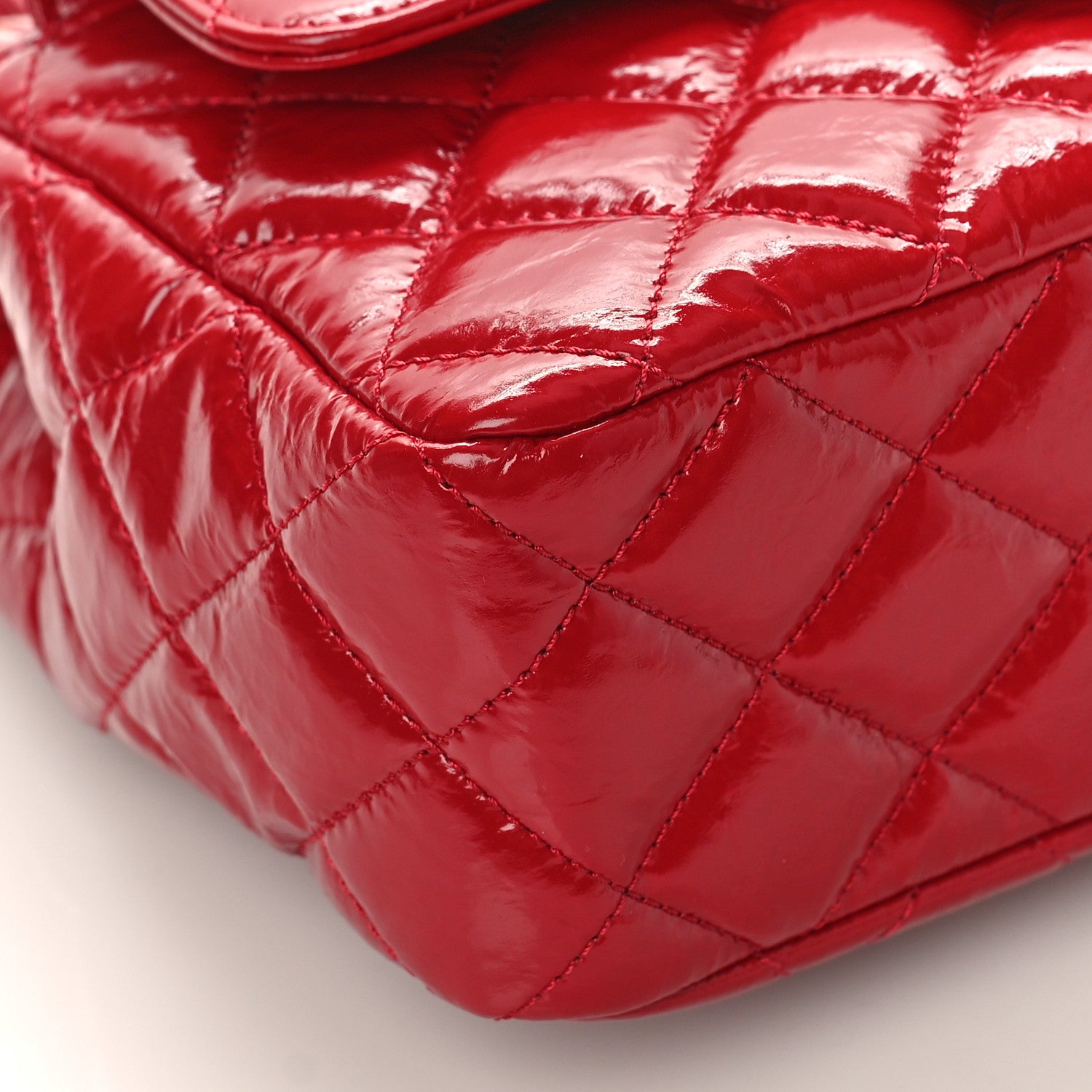 Chanel Shiny Crumpled Calfskin Quilted Wavy CC Hobo Red 8 of 9