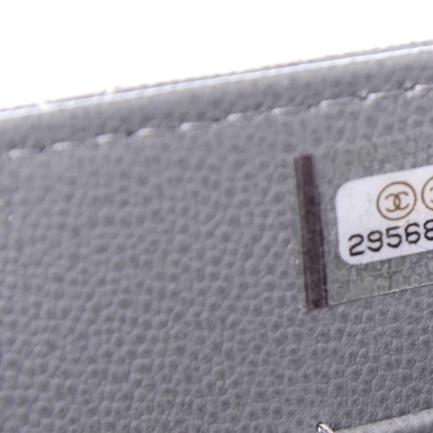 Grained Calfskin Quilted CC Box Clutch With Chain Grey