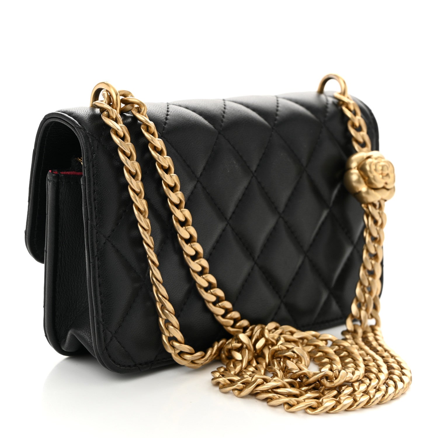バッグ CHANEL camellia chain leather party bag CHANEL camellia camellia chain shoulder bag leather black turn