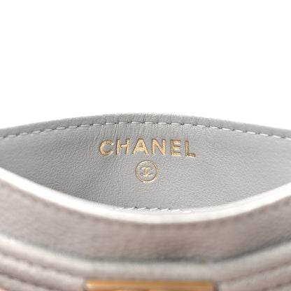 Chanel Caviar Quilted Boy Card Holder Grey 6 of 9