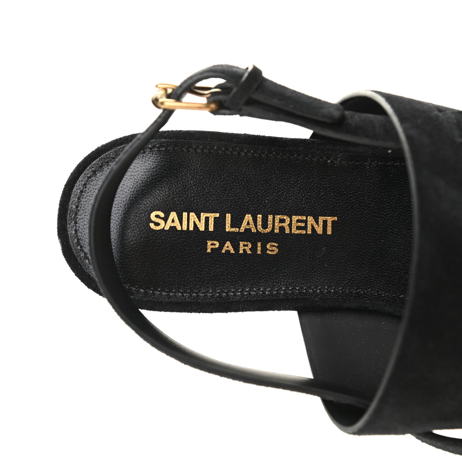 Saint Laurent Suede Studded Gia Sandals 38 Black 7 of 8