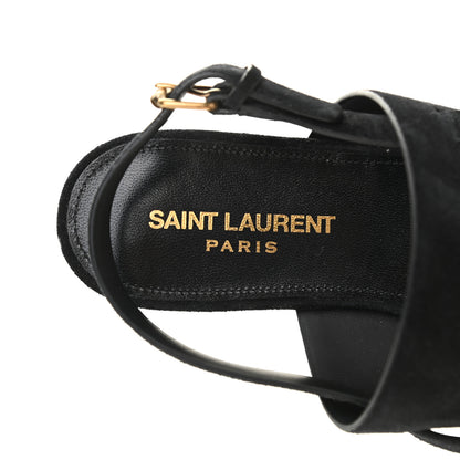 Saint Laurent Suede Studded Gia Sandals 38 Black 7 of 8