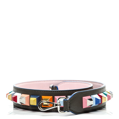 Fendi Vitello Dolce Plexiglass Bi-Color Studded Strap You Carbone Peonia Multicolor 1 of 4
