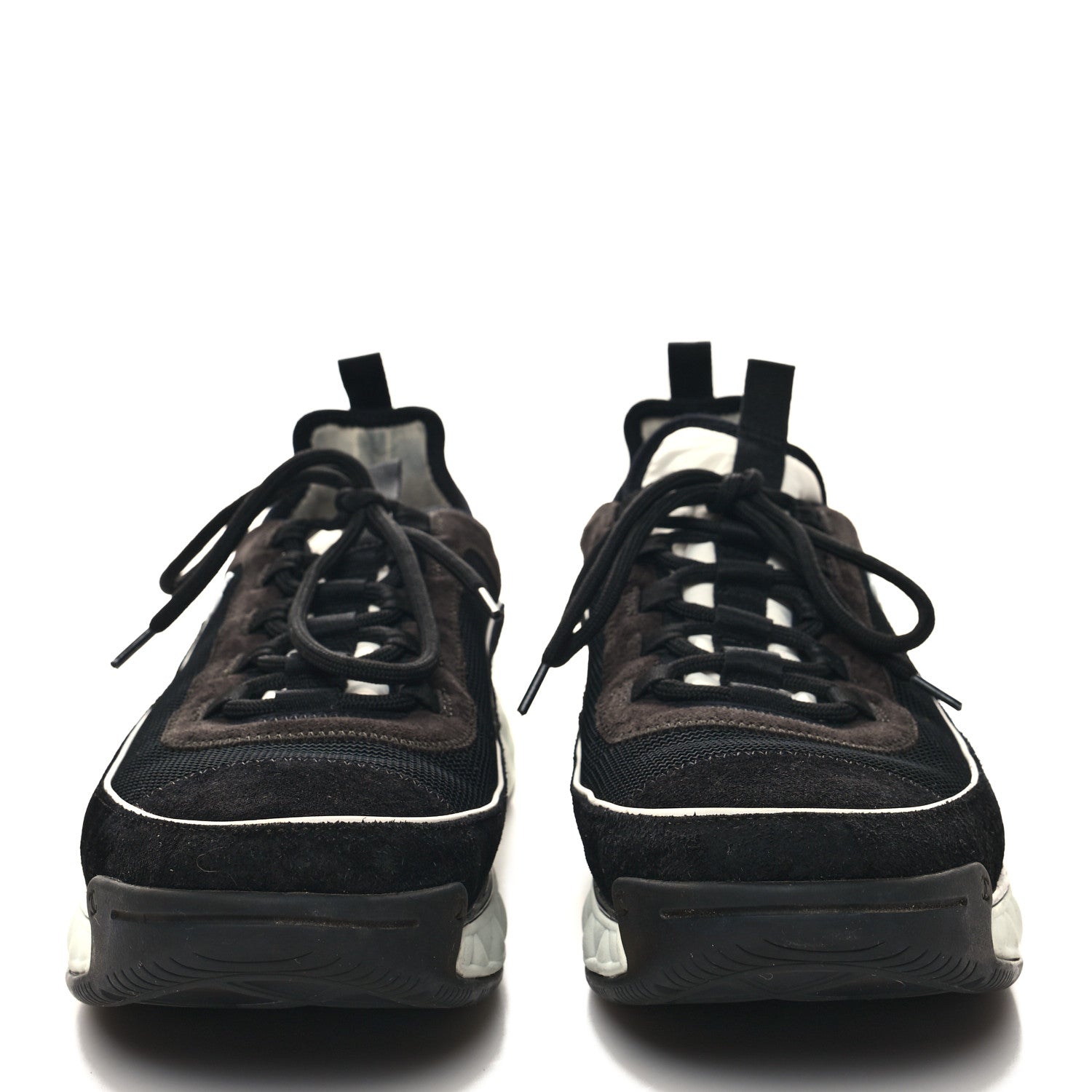 Chanel Velvet Calfskin Mixed Fibers Mens CC Sneakers 45 Black 2 of 11