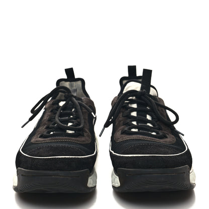 Chanel Velvet Calfskin Mixed Fibers Mens CC Sneakers 45 Black 2 of 11