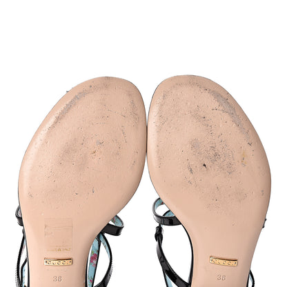 Gucci Patent Bee Thong Sandal 38 Black 11 of 12
