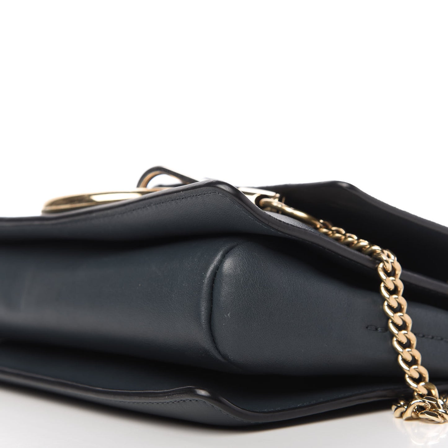 Suede Calfskin Small Faye Shoulder Bag Silver Blue