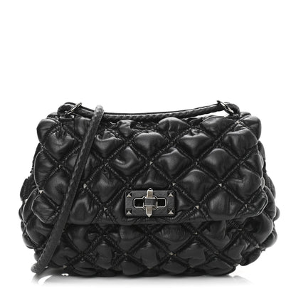 Valentino Garavani Nappa Medium Spikeme Shoulder Bag Black 1 of 9