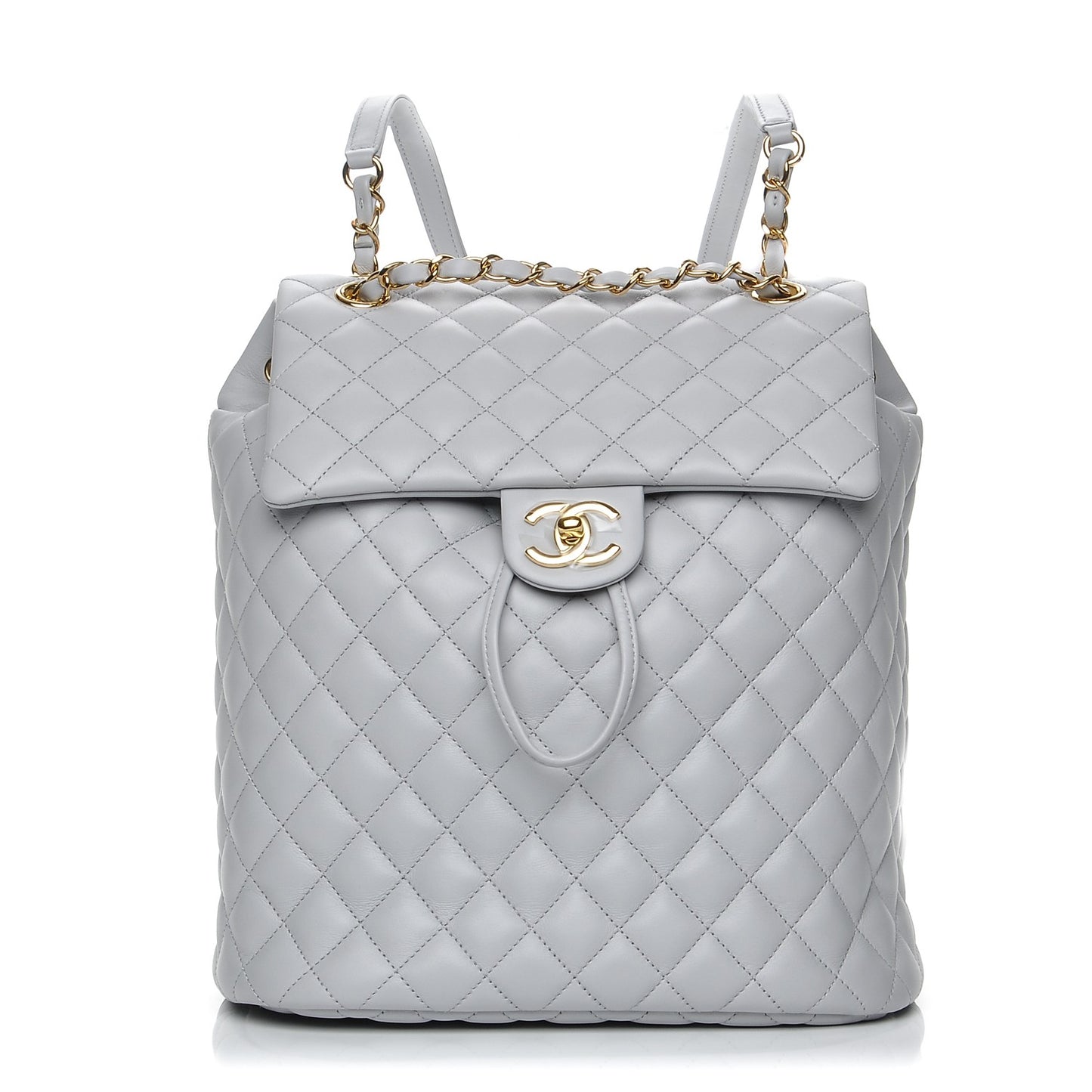 Lambskin Quilted Large Urban Spirit Backpack Grey